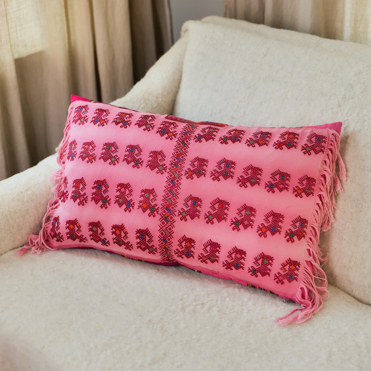 Hand Embroidered Huipiles Pillow- 10/10