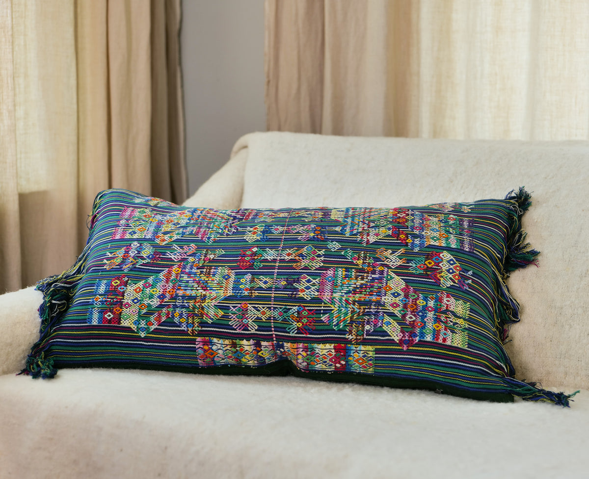 Hand Embroidered Huipiles Pillow- 8/10