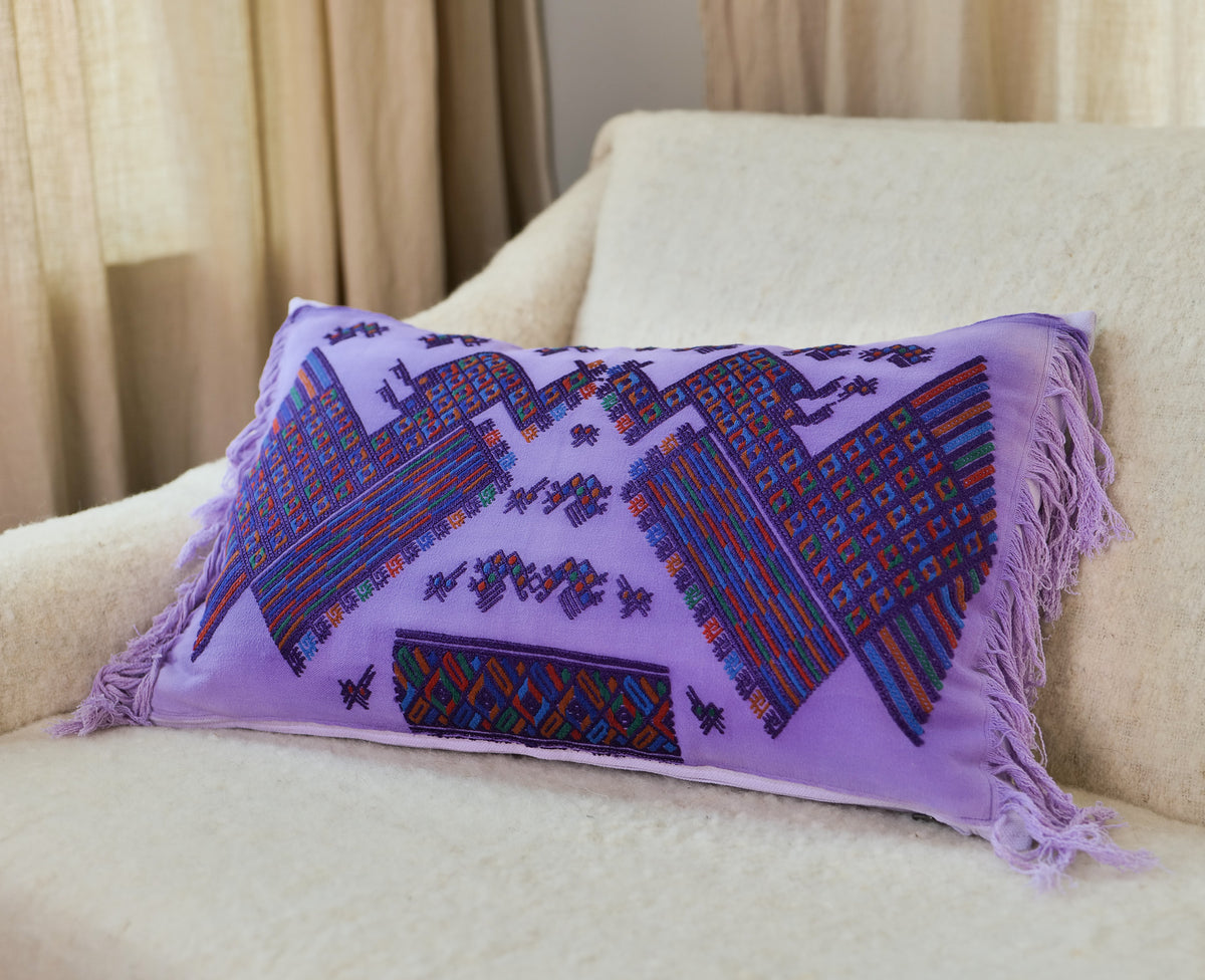 Hand Embroidered Huipiles Pillow- 6/10