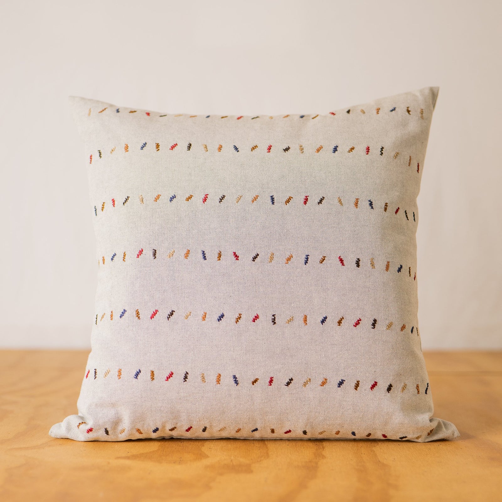Minimalist Hand Embroidered Pillow - Confetti, Grey
