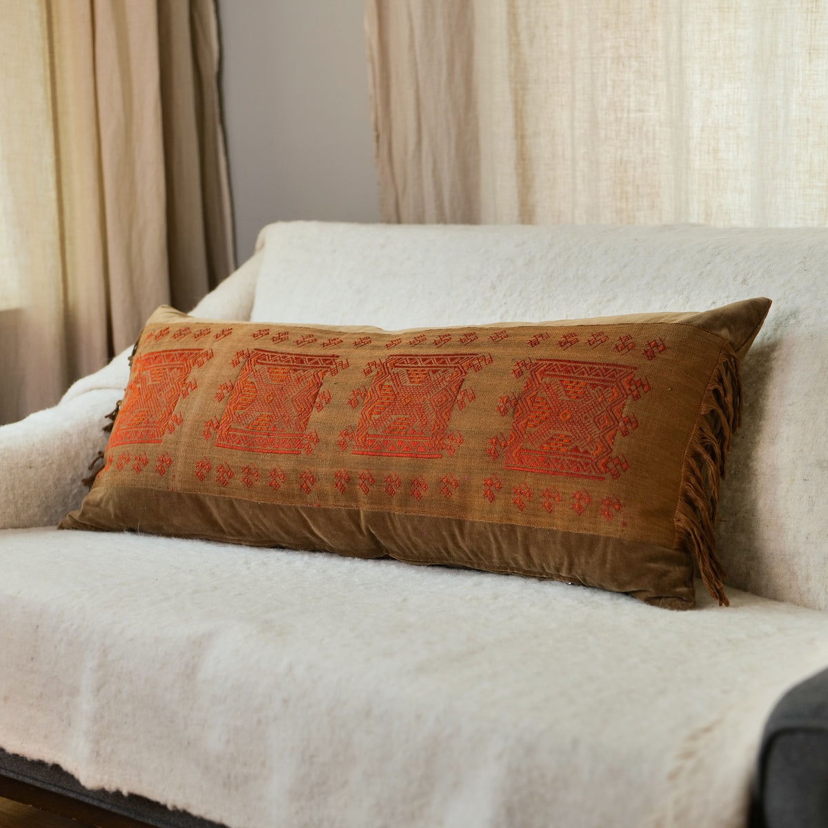 Hand Embroidered Huipiles Pillow- 5/10