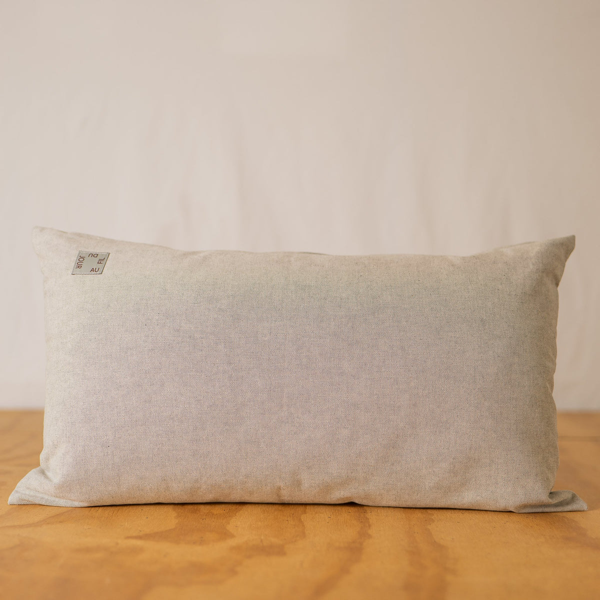 Minimalist Hand Embroidered Pillow - Multi Color Band, Grey