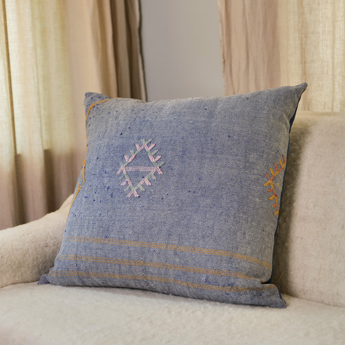 Kilim Pillow - Denim Blue