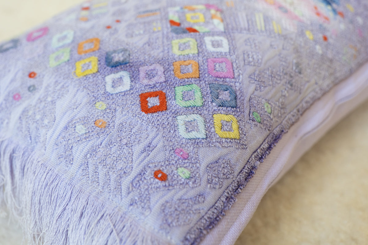 Hand Embroidered Huipiles Pillow- 2/10