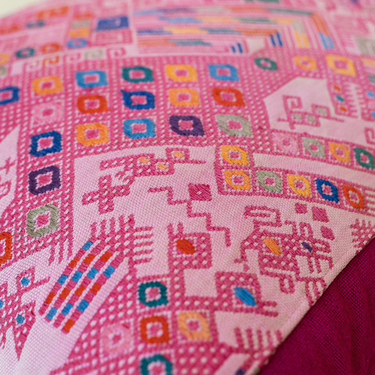 Hand Embroidered Huipiles Pillow- 1/10