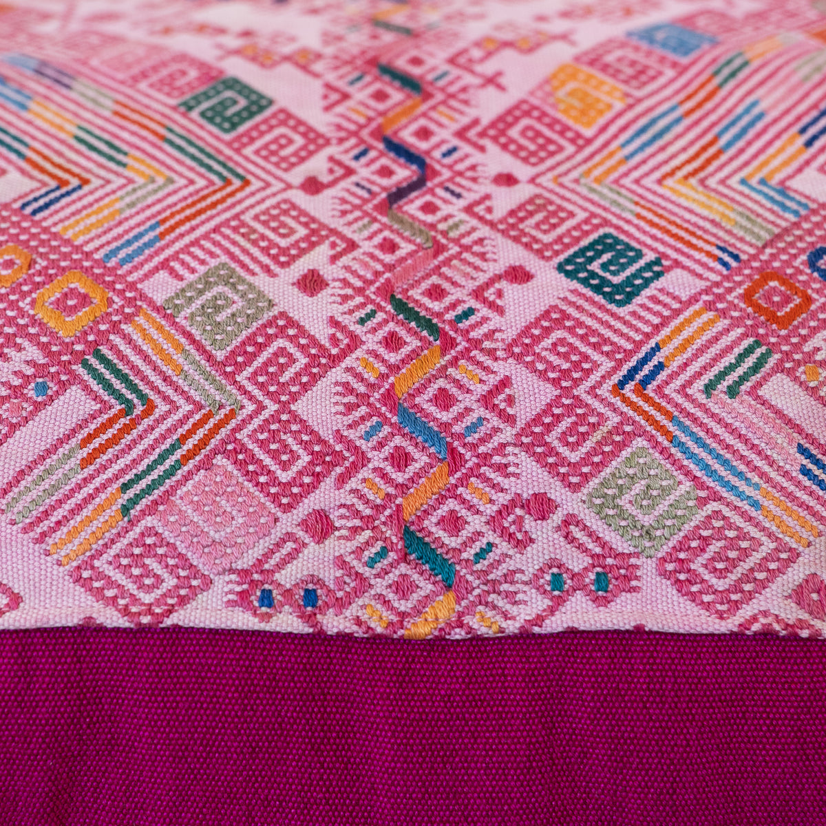 Hand Embroidered Huipiles Pillow- 1/10