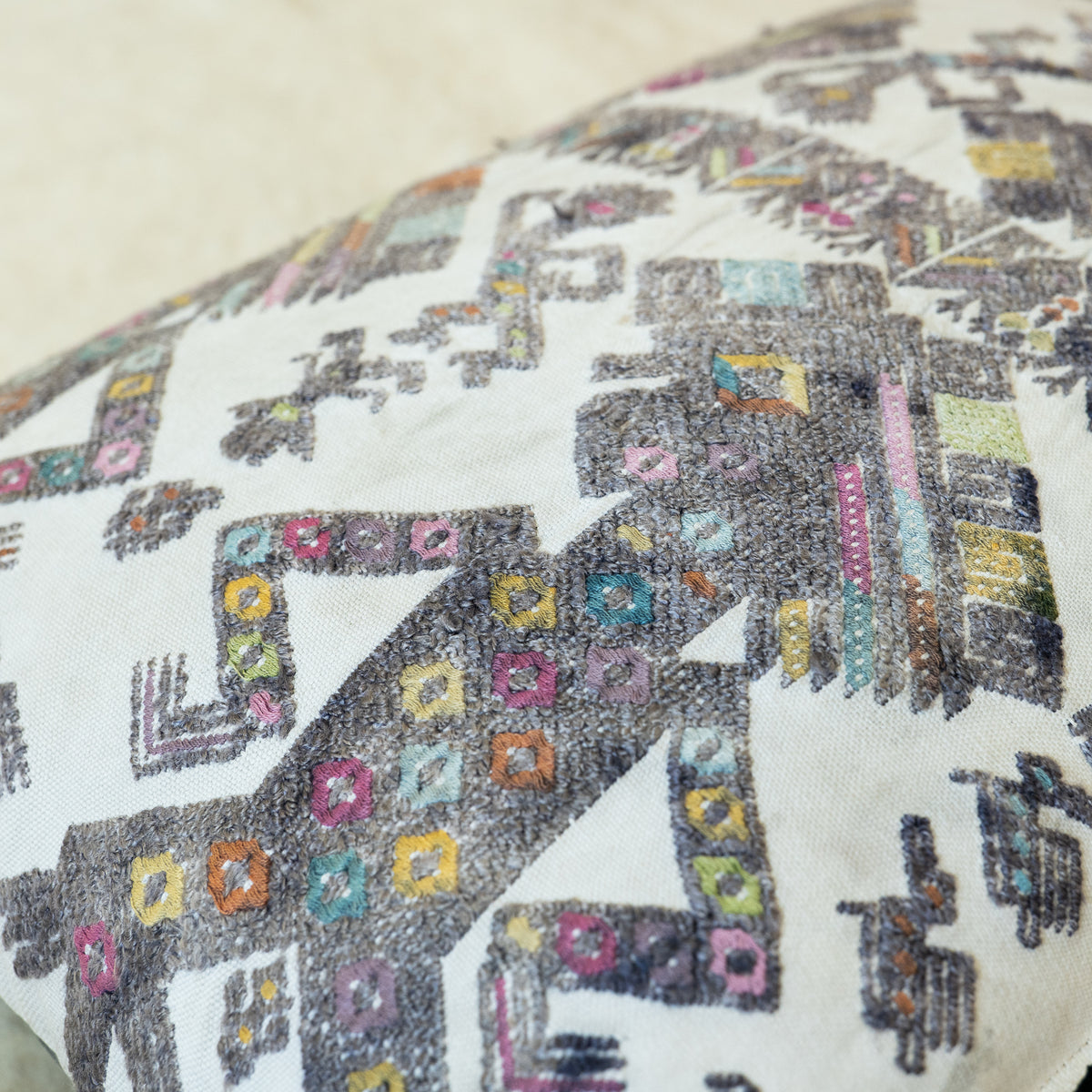 Hand Embroidered Huipiles Pillow- 3/10