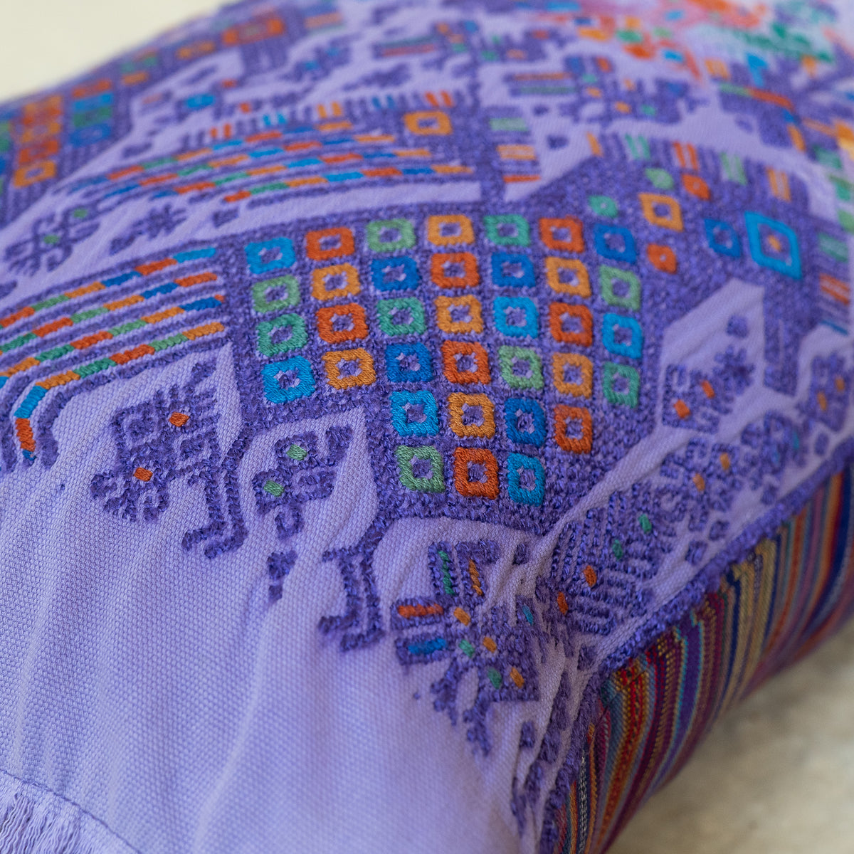 Hand Embroidered Huipiles Pillow- 7/10