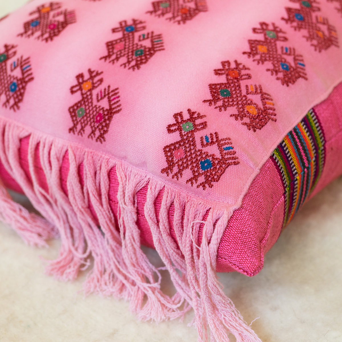 Hand Embroidered Huipiles Pillow- 10/10