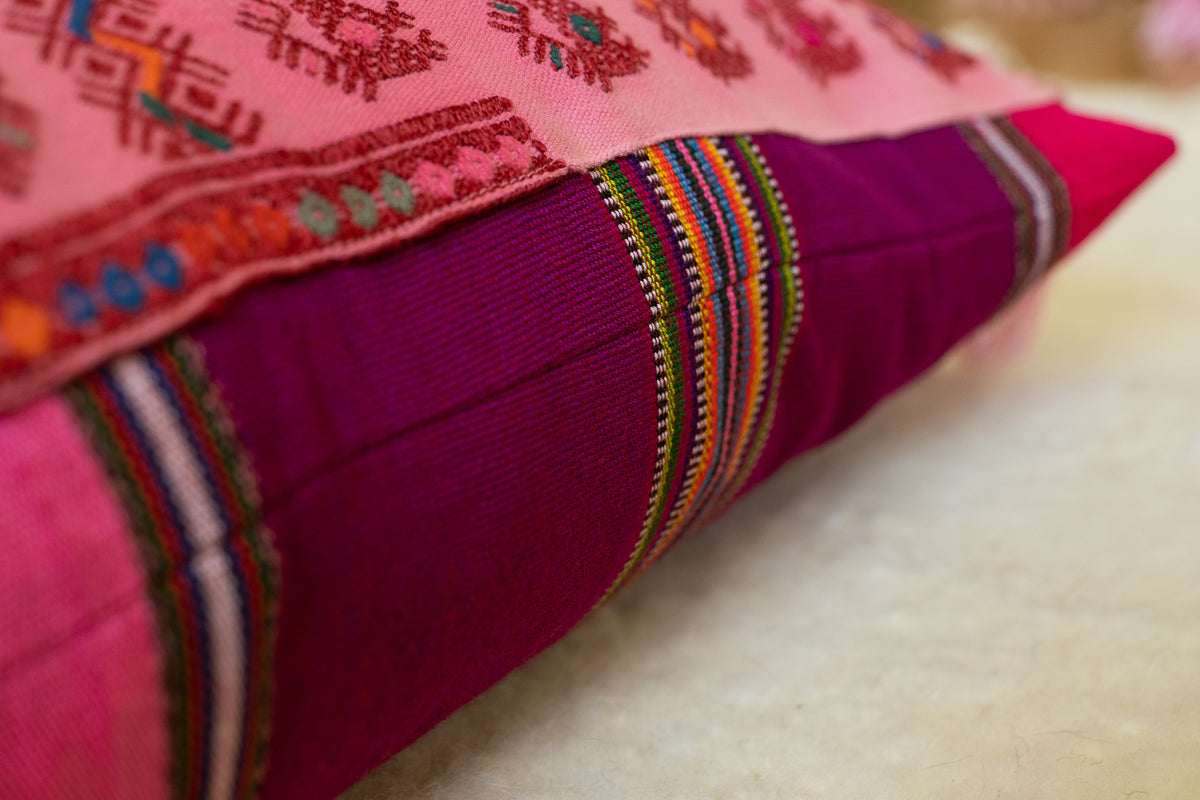 Hand Embroidered Huipiles Pillow- 10/10