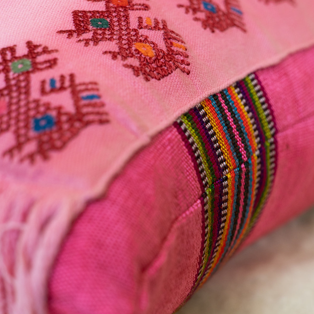 Hand Embroidered Huipiles Pillow- 10/10