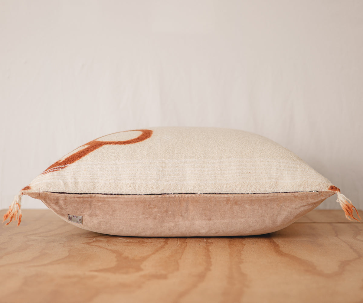 Berber Wool Floor Pillow - Bridal Hena Prints - 1/7