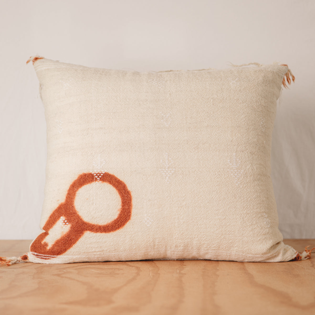 Berber Wool Floor Pillow - Bridal Hena Prints - 1/7