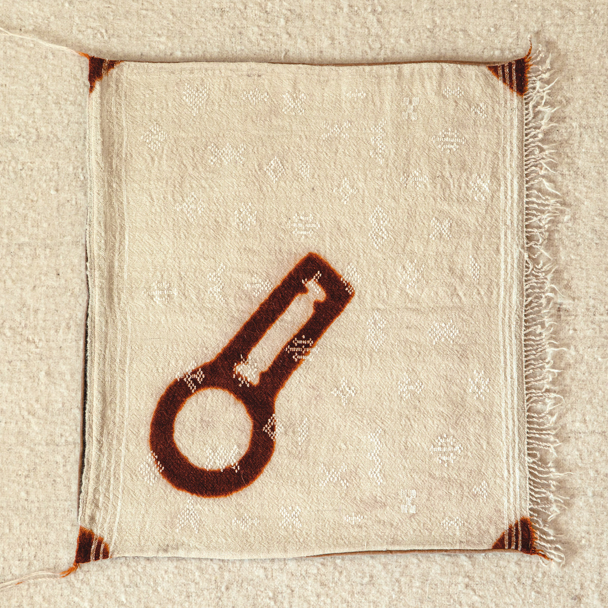 Berber Wool Floor Pillow - Bridal Hena Prints - 1/7