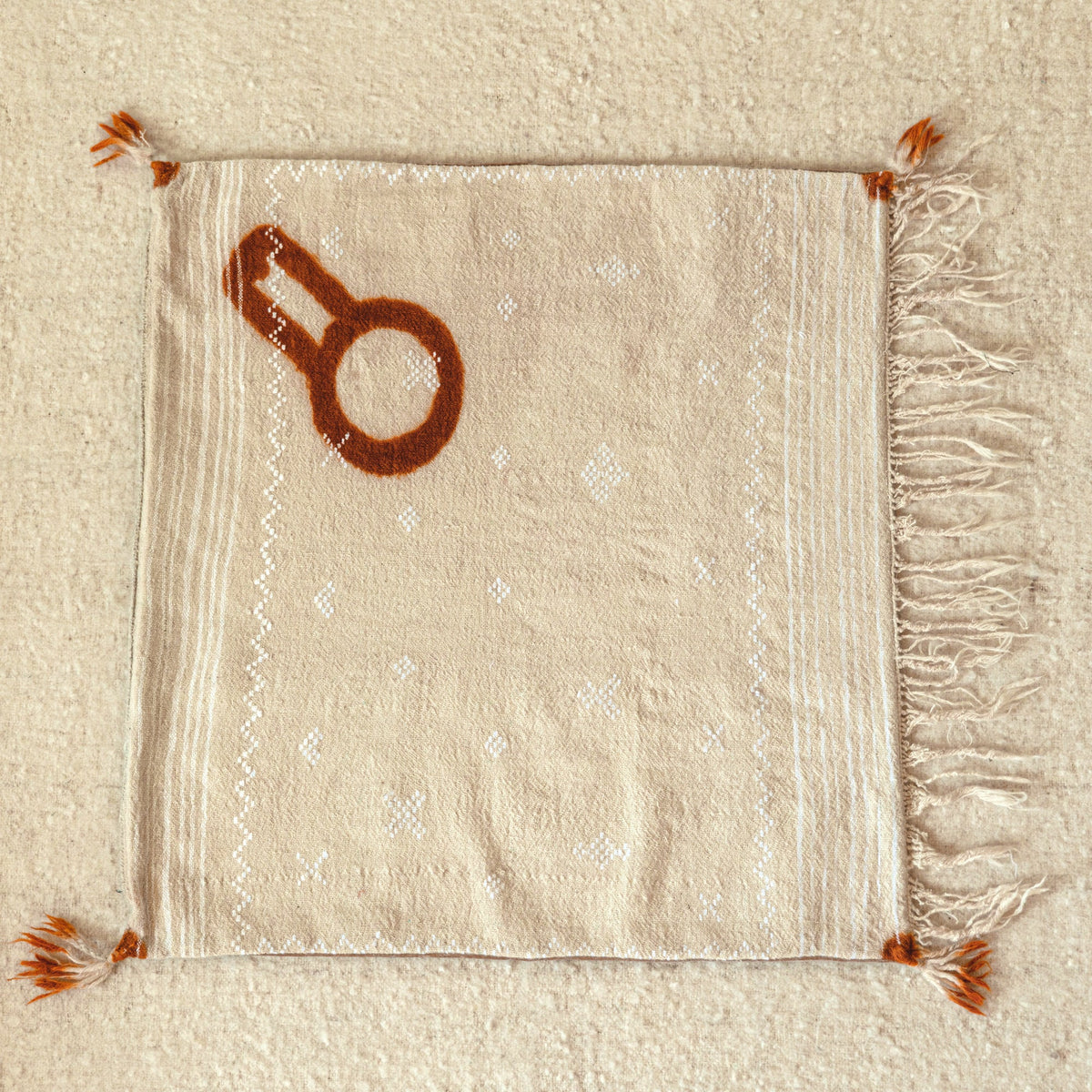 Berber Wool Floor Pillow - Bridal Hena Prints - 3/7